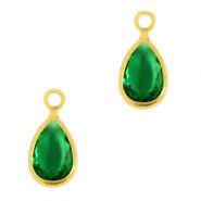 Anh&auml;nger Kristallglas Tropfen Classic green-gold