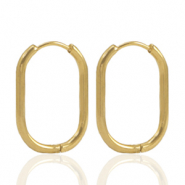 Ohrringe aus Stainless Steel - Rostfreiem Stahl Creolen oval Gold