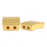 Metall Perlen DQ Duo Beads Rechteck Gold (Nickelfrei)
