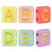 Buchstaben Perlen aus Acryl Multicolour