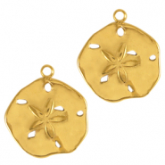 Stainless Steel - Rostfrei Stahl Anhänger Blume Gold