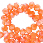 Top Glas Facett Perlen 6x4mm rondellen Warm comfort orange-pearl shine coating