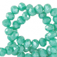 Top Glas Facett Perlen 4x3mm rondellen Erin green-pearl shine coating