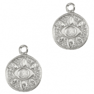 Metall Anhänger DQ Auge Antik silber (Nickelfrei)