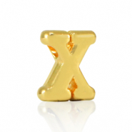Metall Perlen Buchstabe DQ X Gold (Nickelfrei)