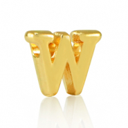 Metall Perlen Buchstabe DQ W Gold (Nickelfrei)