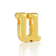 Metall Perlen Buchstabe DQ U Gold (Nickelfrei)