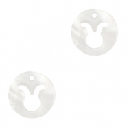 Muschel Anh&auml;nger S&uuml;&szlig;wasserperlmutt Stier White (Naturliche Farbe Muschel)