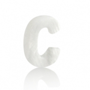 Muschel Anhänger Süßwasserperlmutt Buchstaben C White (Naturliche Farbe Muschel)