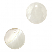Muschel Anh&auml;nger S&uuml;&szlig;wasserperlmutt 8mm White (Naturliche Farbe Muschel)