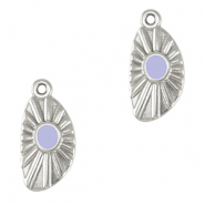 Metall Anh&auml;nger DQ irregular Antik silber-lavender purple (nikkelvrij)