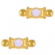 Metall Anh&auml;nger DQ Zwischenst&uuml;ck Gold-lavender purple (nikkelvrij)