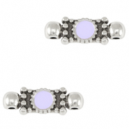 Metall Anh&auml;nger DQ Zwischenst&uuml;ck Antik silber-lavender purple (nikkelvrij)