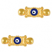 Metall Anh&auml;nger DQ Zwischenst&uuml;ck Nazar Auge Gold-dark blue (nikkelvrij)