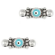 Metall Anh&auml;nger DQ Zwischenst&uuml;ck Nazar Auge Antik silber-light blue (nikkelvrij)