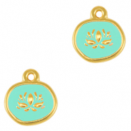 Metall Anhänger DQ Lotus Gold-veraman blue (nikkelvrij)