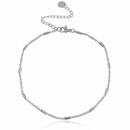 Fusskettchen aus Stainless Steel - Rostfreiem Stahl Kettenglieder Silber