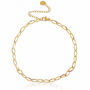 Fusskettchen aus Stainless Steel - Rostfreiem Stahl Kettenglieder oval Gold