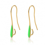 Metall Zubehör DQ Ohrringe Gold-neon green (Nickelfrei)