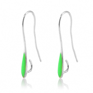 Metall Zubehör DQ Ohrringe Antik silber-neon green (Nickelfrei)