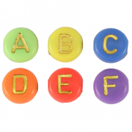 Buchstaben Perlen aus Acryl Multicolour