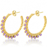 Ohrringe aus Stainless Steel - Rostfreiem Stahl Creolen 30mm Gold-purple
