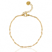 Armb&auml;nder aus Stainless Steel - Rostfreiem Stahl Latte beige-gold