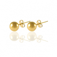 Ohrringe / Ohrstecker aus Stainless Steel - Rostfreiem Stahl 4mm Gold