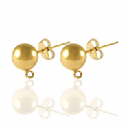 Ohrringe / Ohrstecker aus Stainless Steel - Rostfreiem Stahl mit Öse 6mm Gold