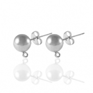 Ohrringe / Ohrstecker aus Stainless Steel - Rostfreiem Stahl mit Öse 5mm Silber