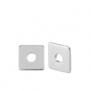 Metall Perlen DQ Disc Viereck 5mm Antik Silber (Nickelfrei)