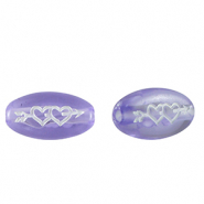 Buchstaben Perlen aus Acryl Herzen Purple