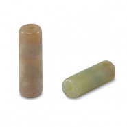 Naturstein Perlen Achat Tubes Green-pink