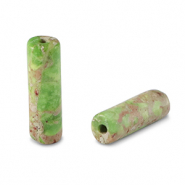 Naturstein Perlen Tubes Light green