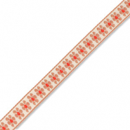 Schmuckband mit Blumen White-beige