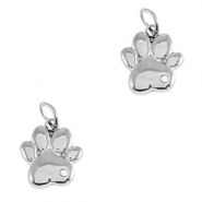 Stainless Steel - Rostfrei Stahl Anh&auml;nger Hund Pfote Silver