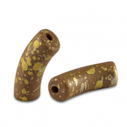 Acryl perlen Tube matt Brown-gold