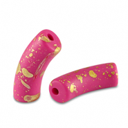 Acryl perlen Tube matt Fuchsia pink-gold