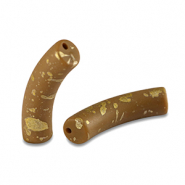 Acryl perlen Tube matt Brown-gold