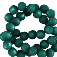 Super Polaris Apaco Perlen 6 mm rund matt Petrol green