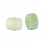 Natursteinperlen Seraphinit und Marmor Disc 4x2mm Glacier green