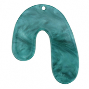 Resin Anh&auml;nger im Organicdesign Petrol blue