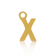 Stainless Steel - Rostfrei Stahl Anhänger Initial X Gold