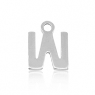 Stainless Steel - Rostfrei Stahl Anhänger Initial W Silver