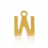 Stainless Steel - Rostfrei Stahl Anhänger Initial W Gold