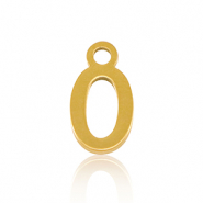 Stainless Steel - Rostfrei Stahl Anhänger Initial O Gold