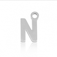 Stainless Steel - Rostfrei Stahl Anhänger Initial N Silver