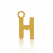 Stainless Steel - Rostfrei Stahl Anhänger Initial H Gold