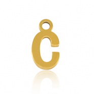 Stainless Steel - Rostfrei Stahl Anhänger Initial C Gold