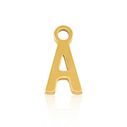 Stainless Steel - Rostfrei Stahl Anhänger Initial A Gold